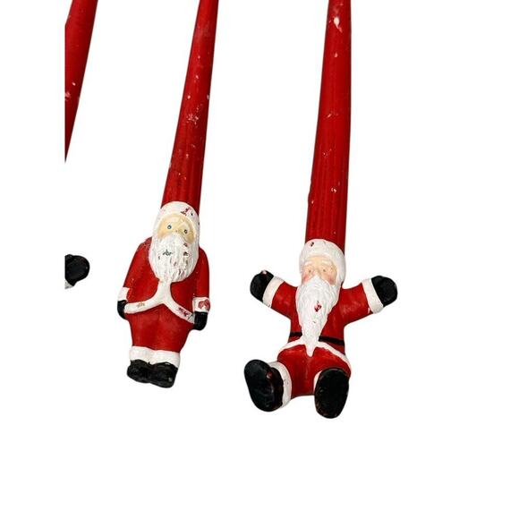 Set of 4 Vintage Bungee Jumping Santa Ornaments Novelty READ - Picture 2 of 6